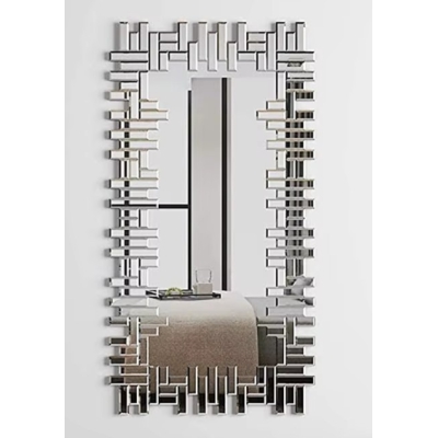 Rectangle Sparkling Crystal Foor Mirror Hang Standing Home Decor Full Length Mirror